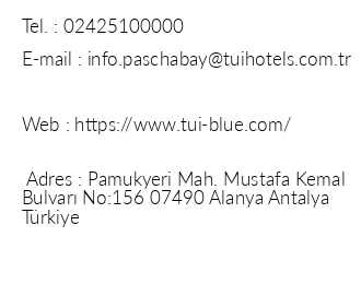 Tui Blue Pascha Bay iletiim bilgileri